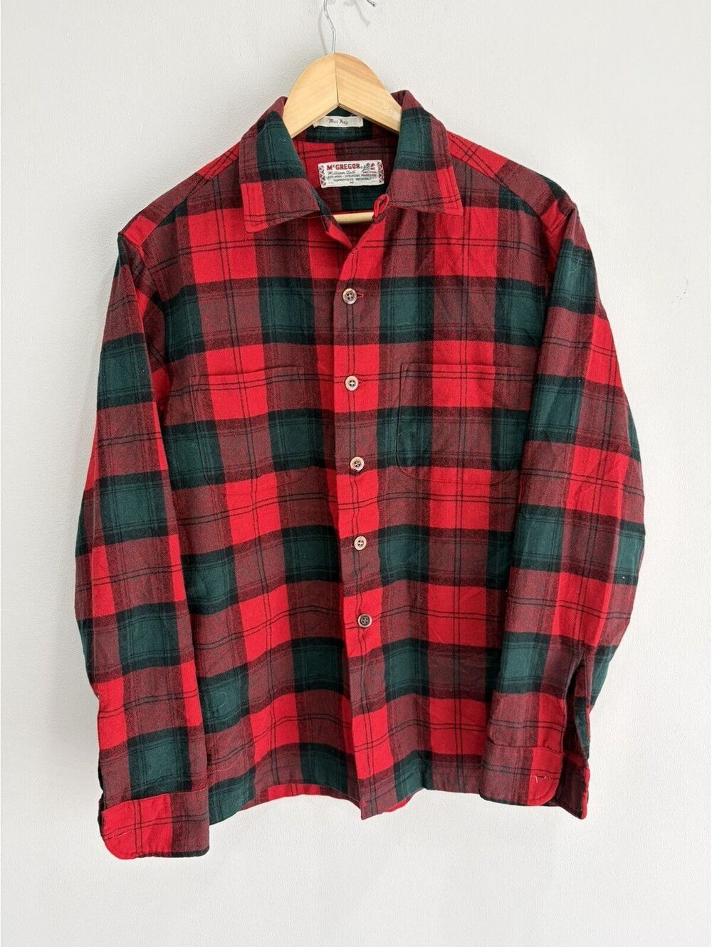 Vtg Mcgregor William Tel Mac Kay Plaid Button flannel shirt